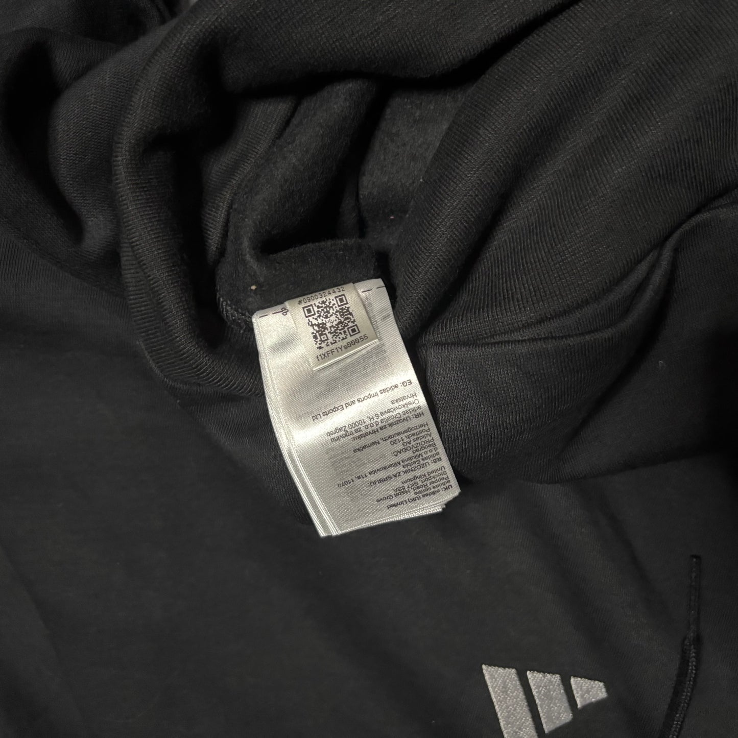 Adidas zip up black stripes hoodie