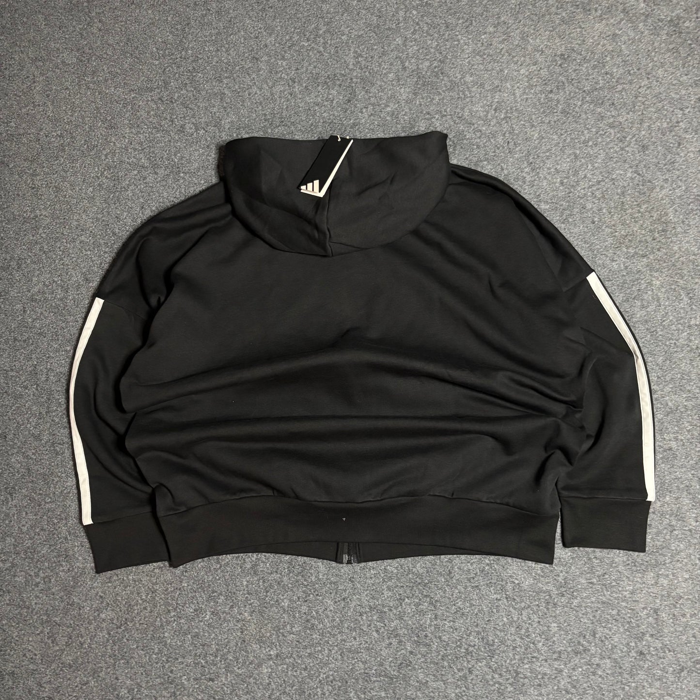 Adidas zip up black stripes hoodie