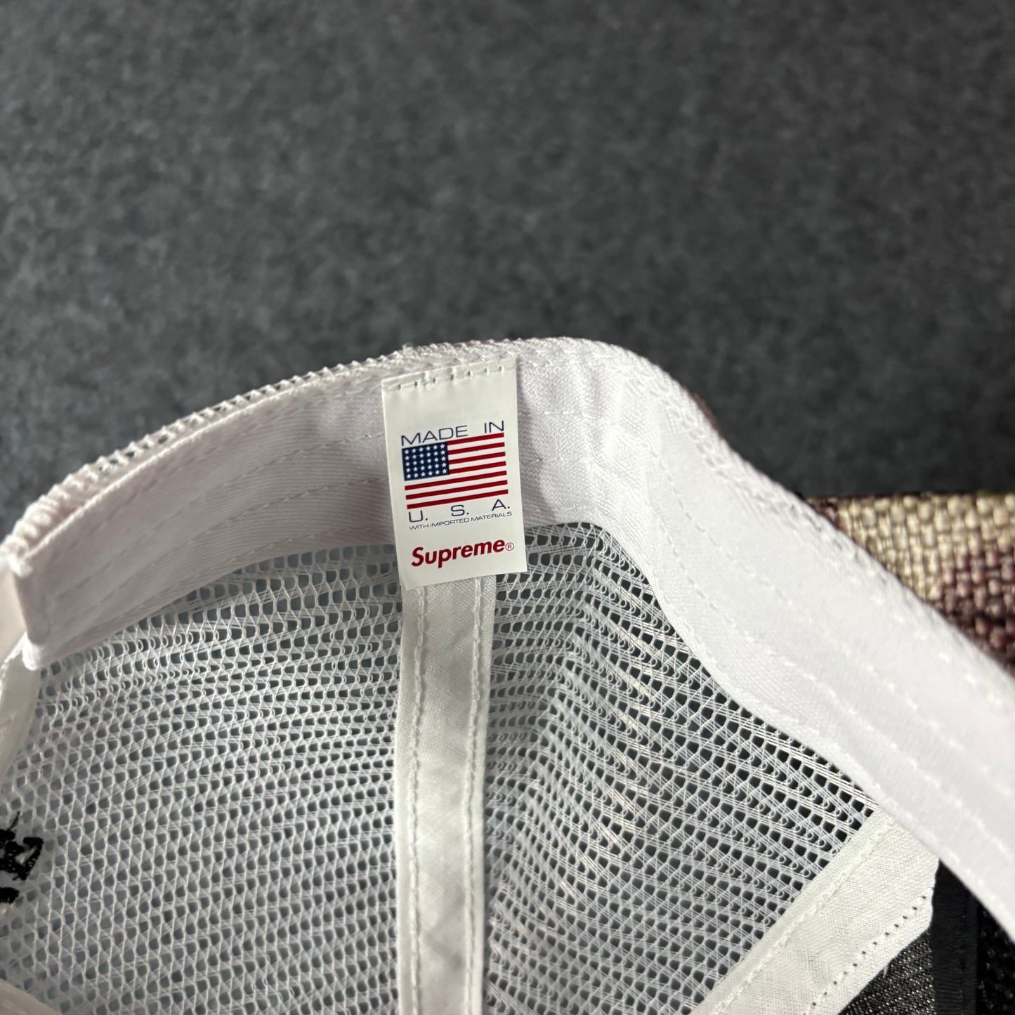 Supreme raffia mesh back 5 panel woodland camo