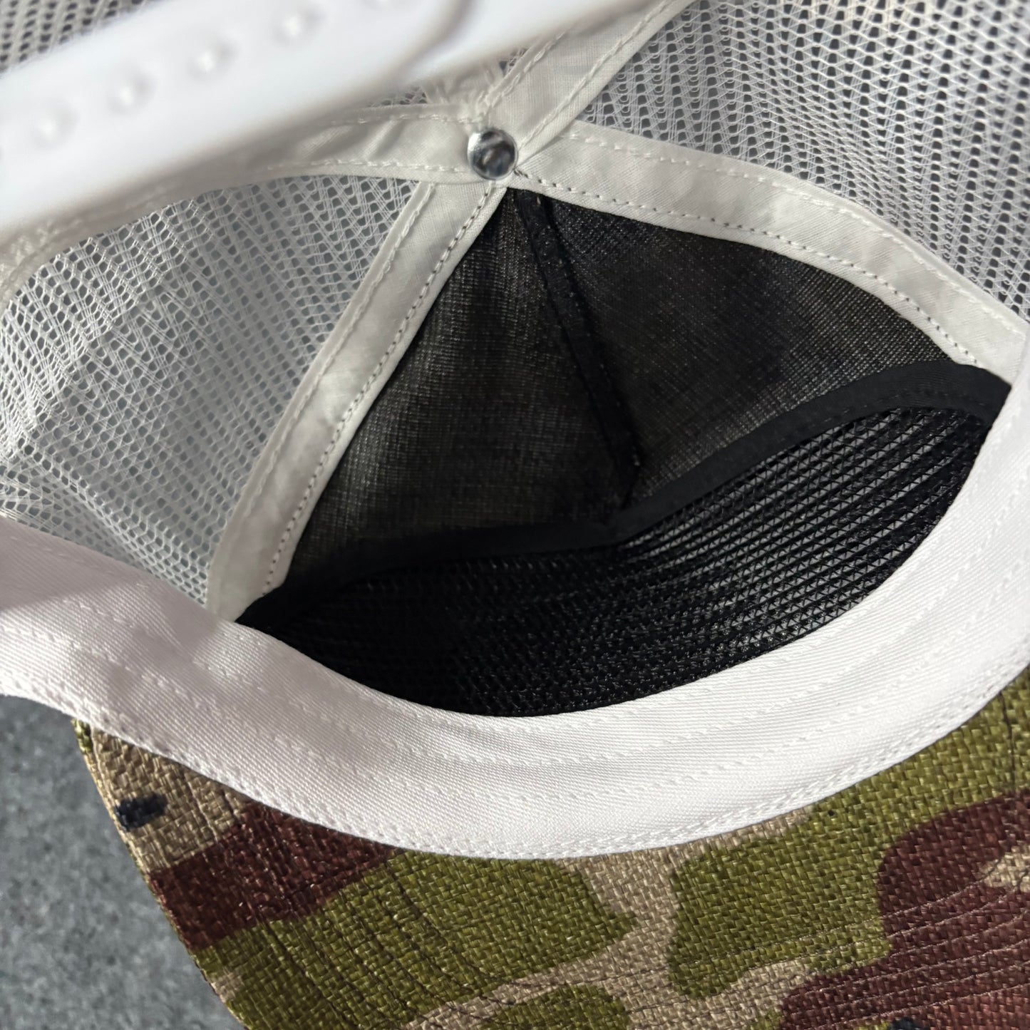 Supreme raffia mesh back 5 panel woodland camo