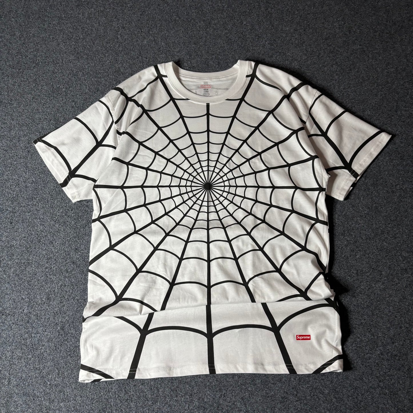 Supreme x Spiderman x Hanes web tee white