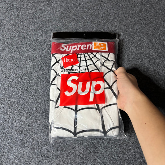 Supreme x Spiderman white boxers