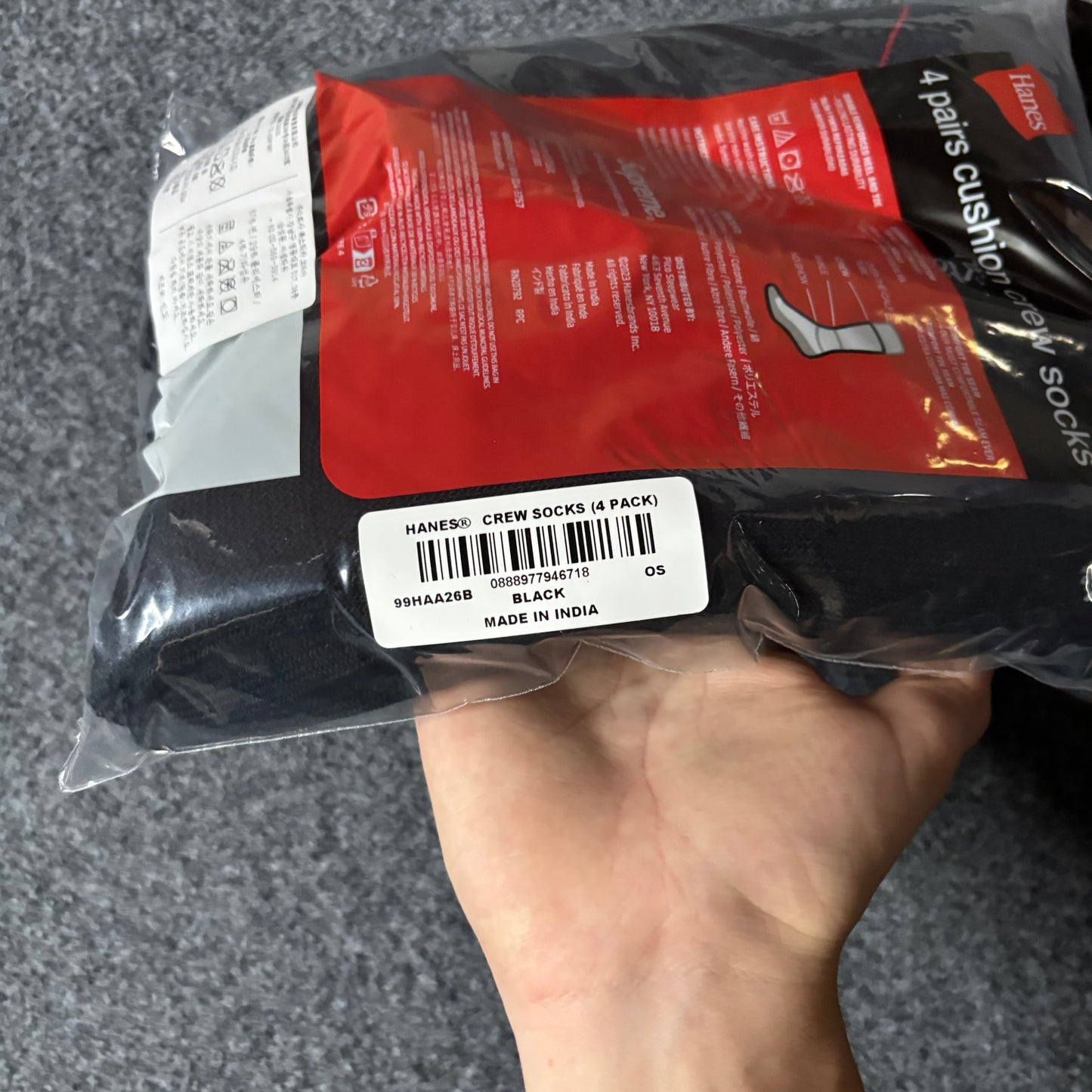 Supreme socks 4 pack black