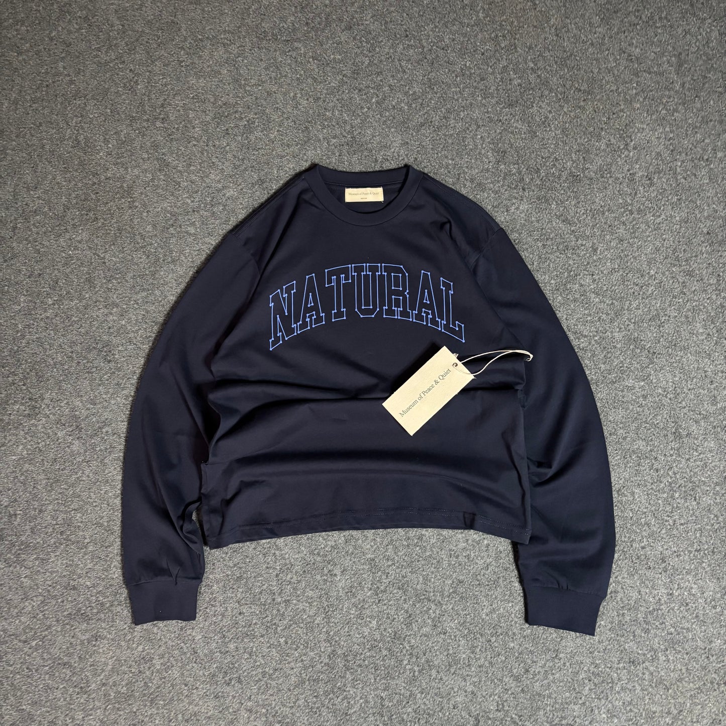 Museum of peace and quiet natural ls blue tee