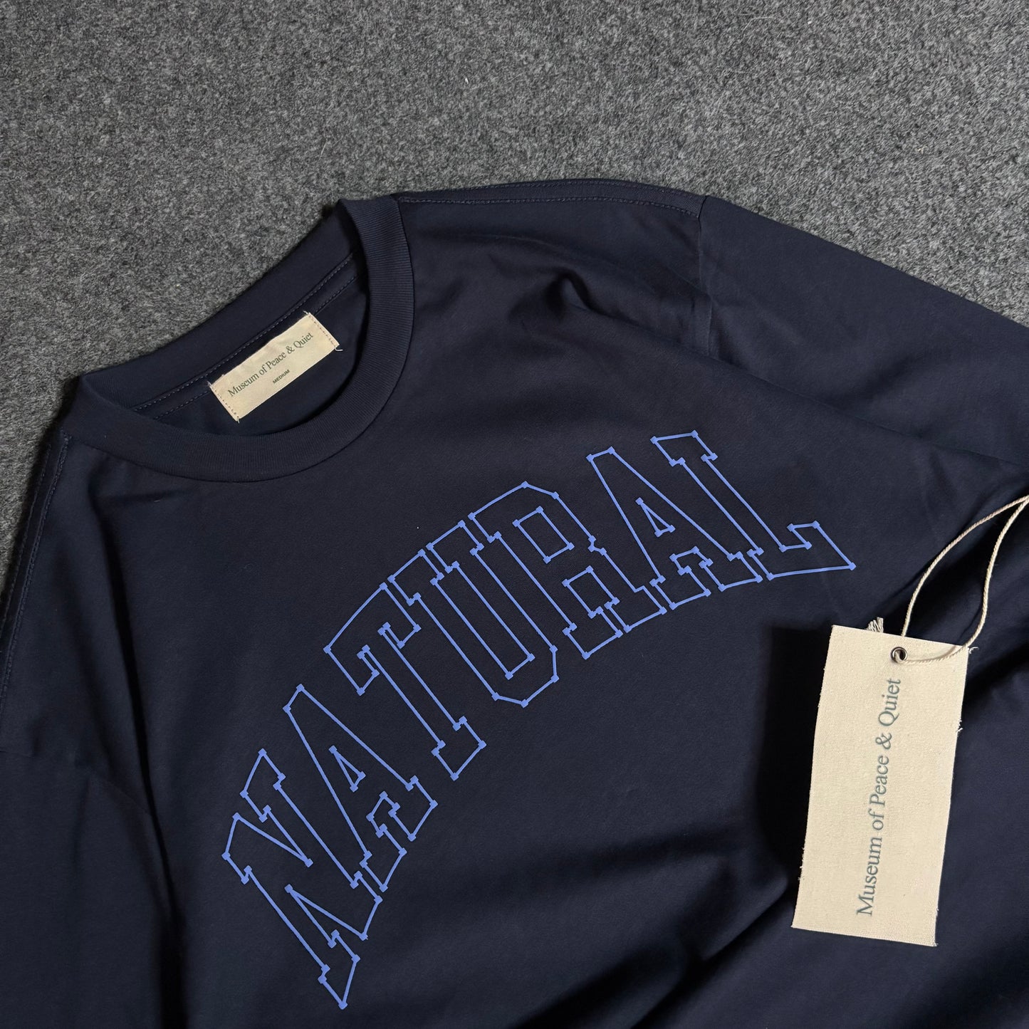 Museum of peace and quiet natural ls blue tee