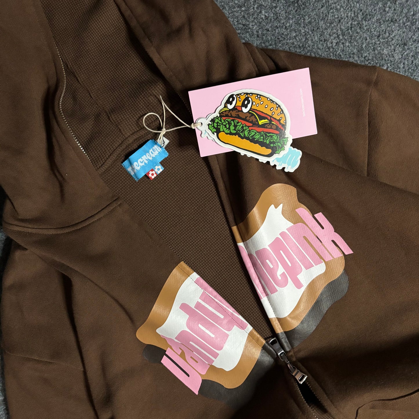 Ice cream x Vandy full zip napolitanean hoodie brown