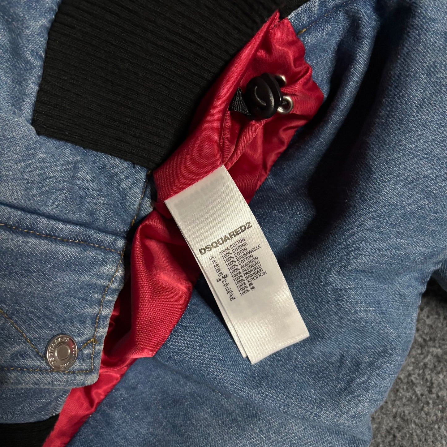 Dsquared2 denim fur collar puffer jacket
