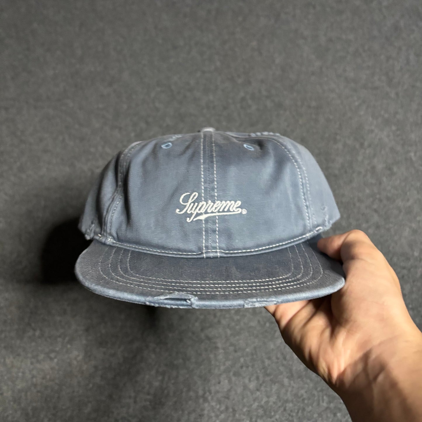 Supreme heavy chino 6 panel denim hat