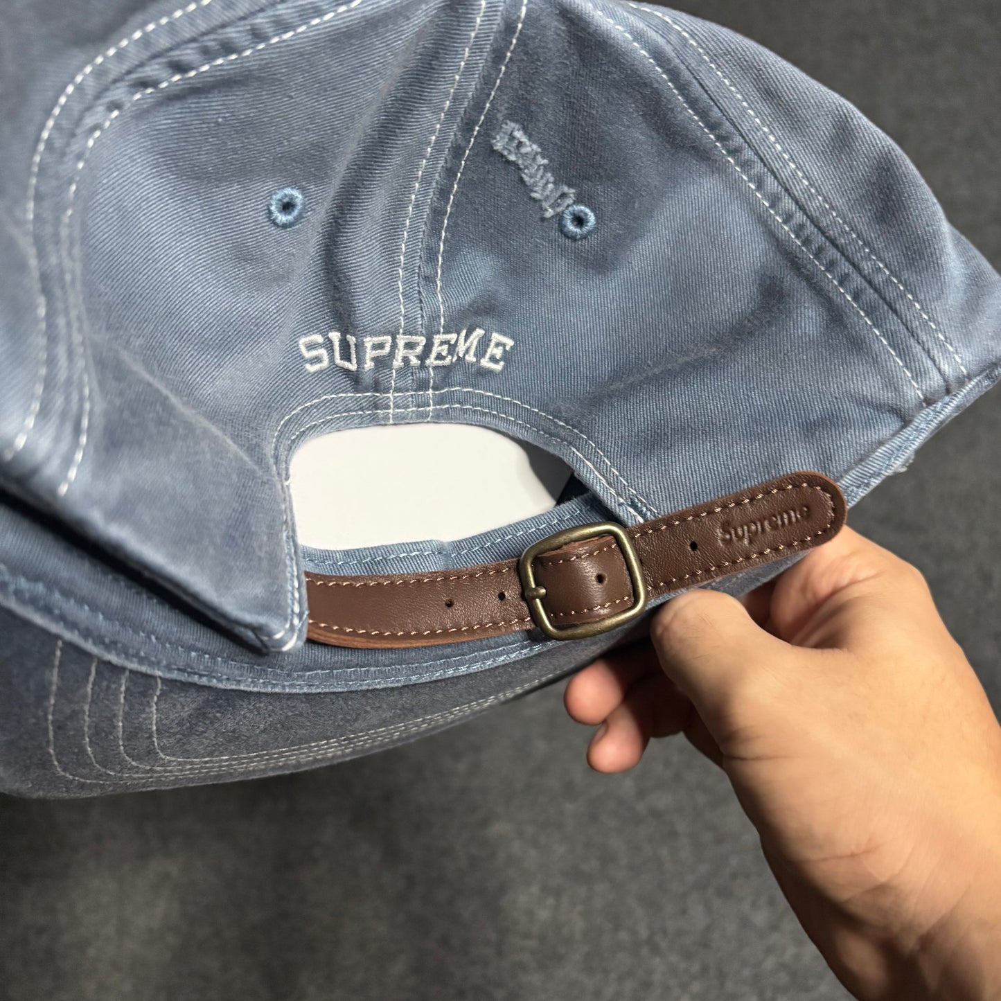 Supreme heavy chino 6 panel denim hat