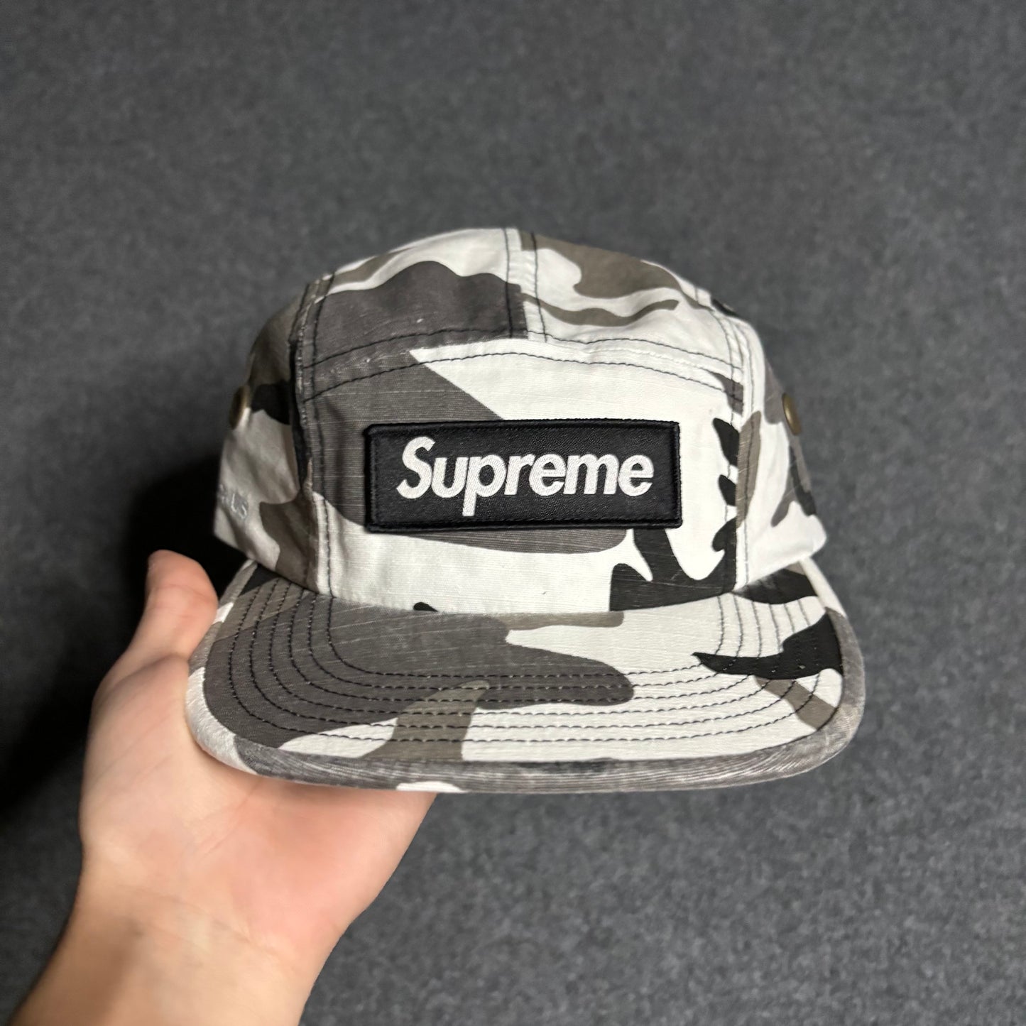 Supreme military camp cap snow camo