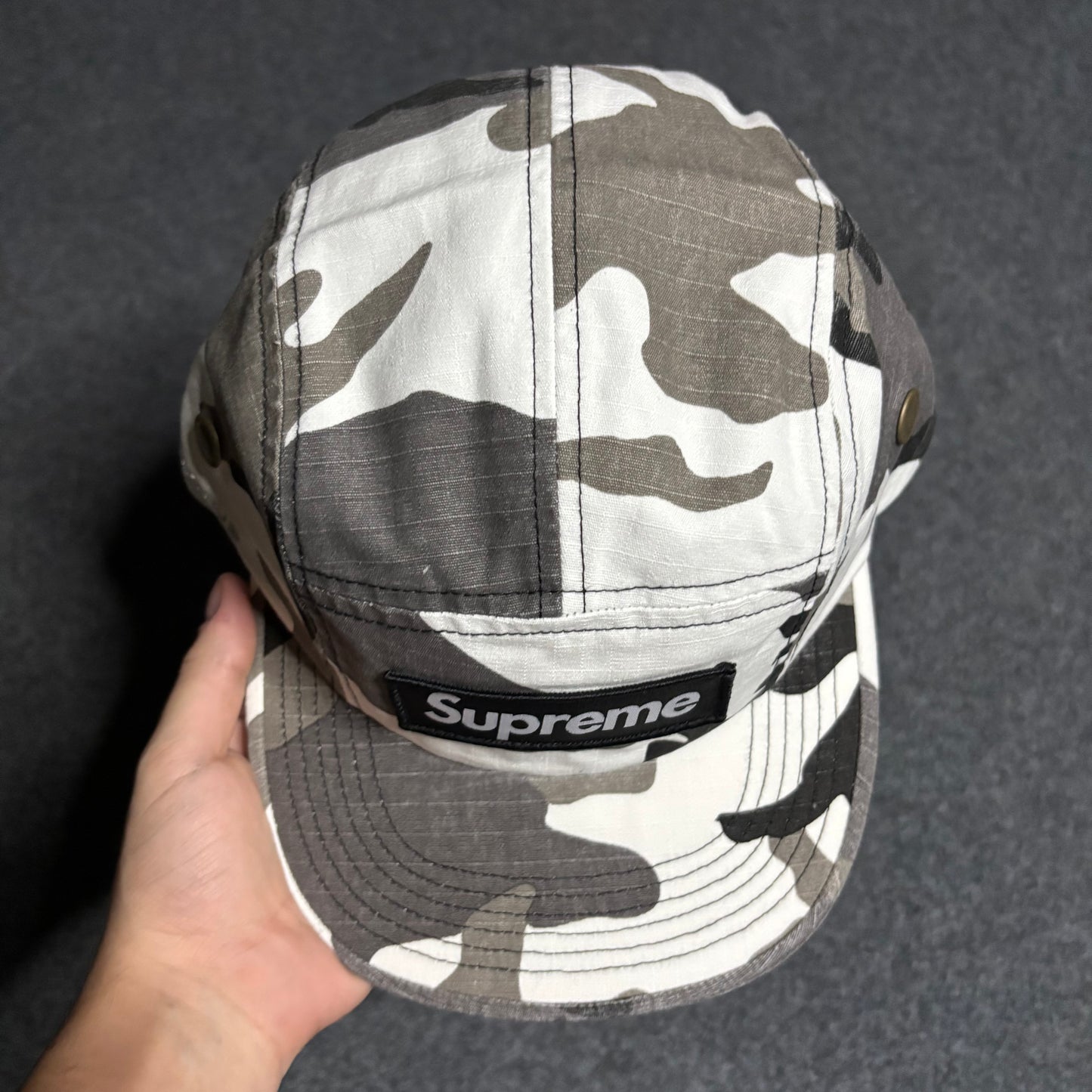Supreme military camp cap snow camo