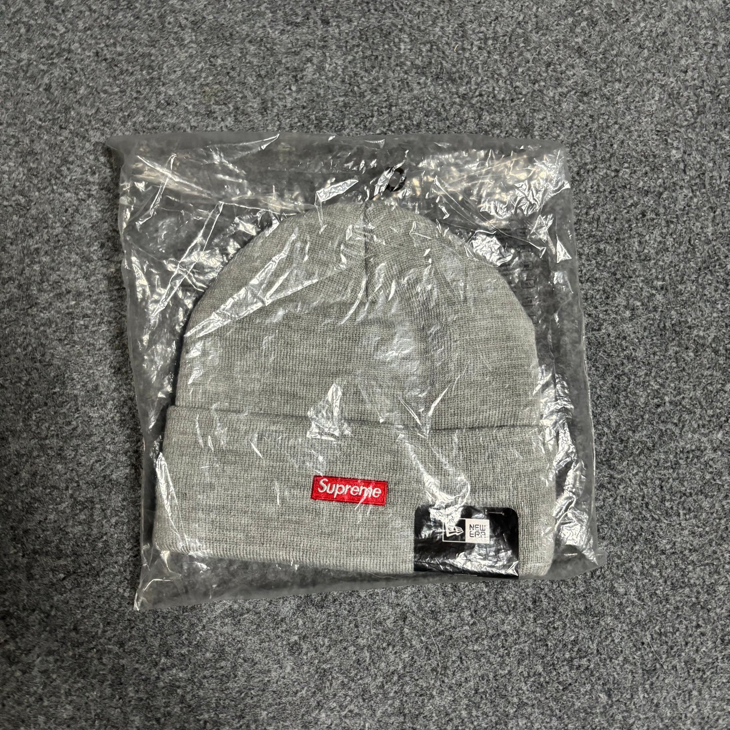 Supreme tribal S logo beanie grey