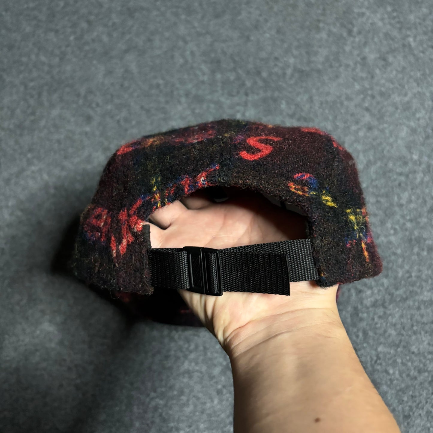 Supreme x Harris Tweed red plaid camp cap