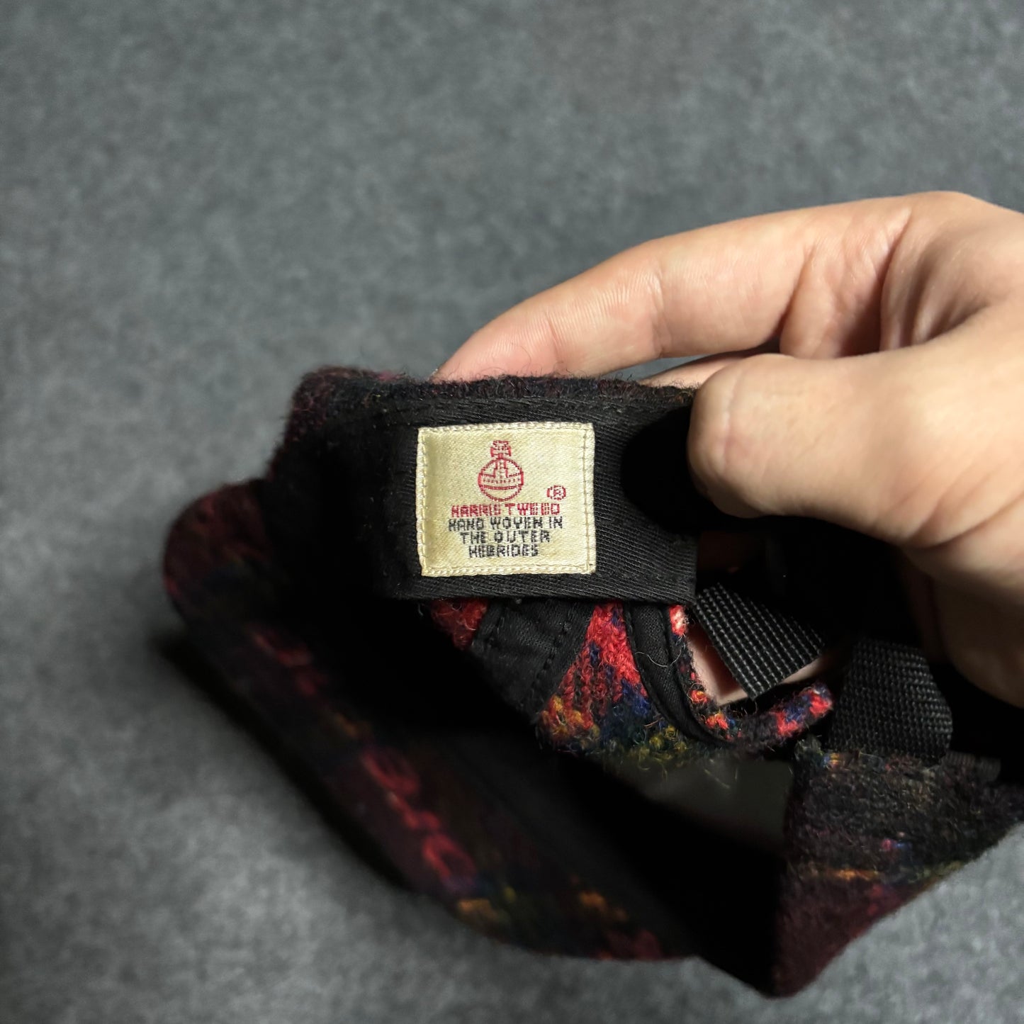 Supreme x Harris Tweed red plaid camp cap