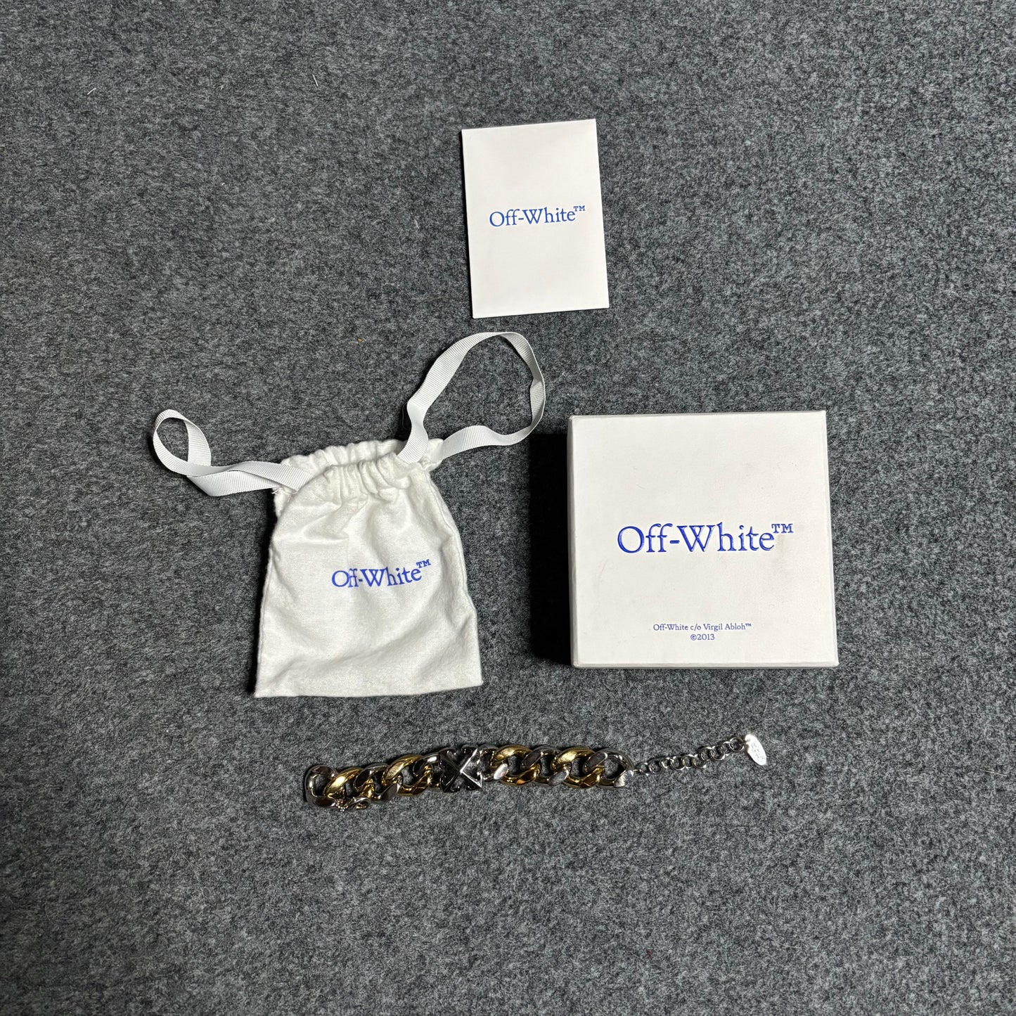 Off White arrow chain brazalete bi tone