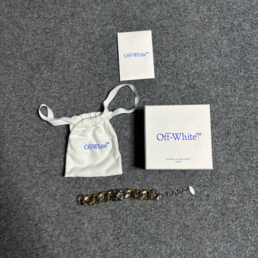 Off White arrow chain brazalete bi tone