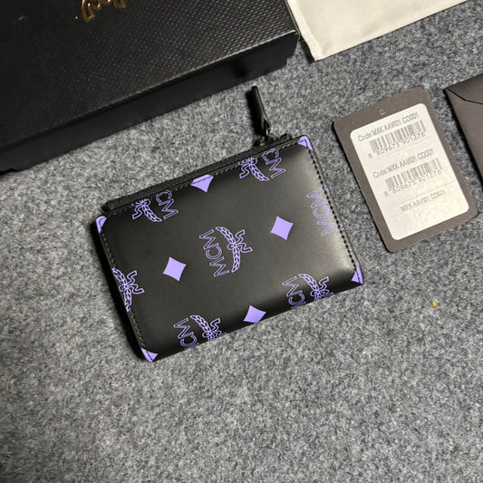 MCM color splash logo bifold wallet