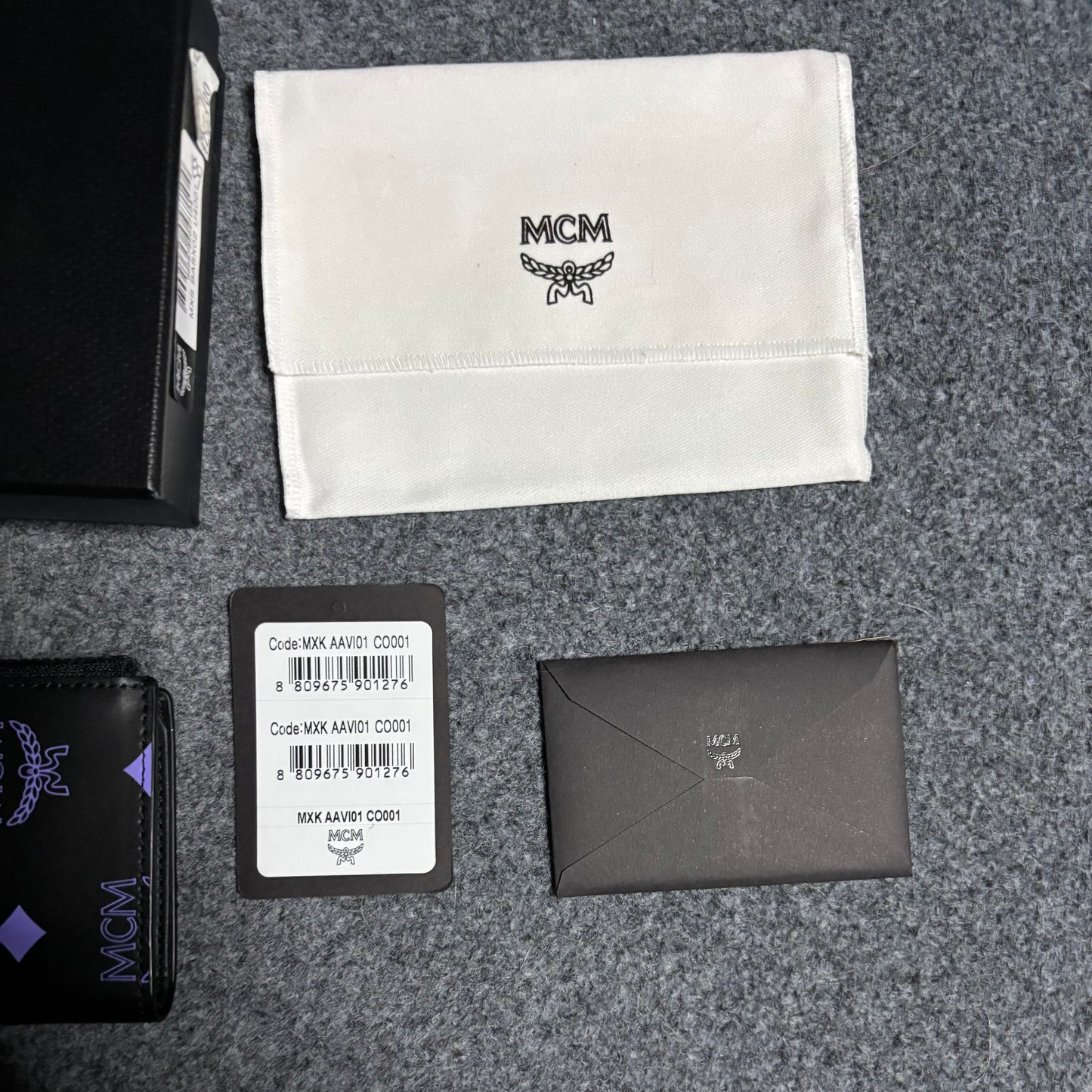 MCM color splash logo bifold wallet