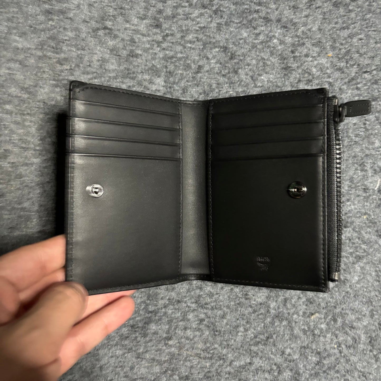 MCM color splash logo bifold wallet
