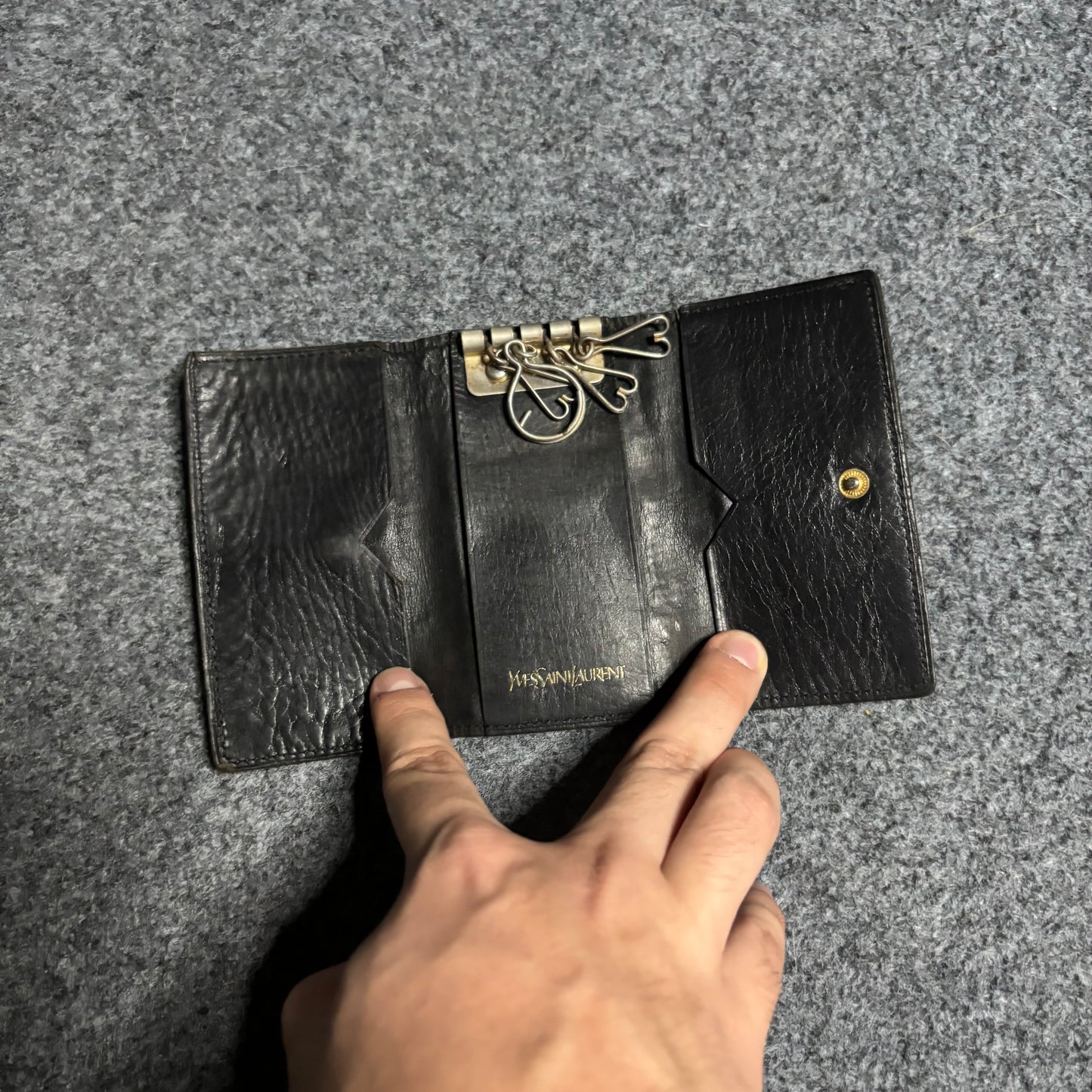 Yves Saint Laurent key holder black