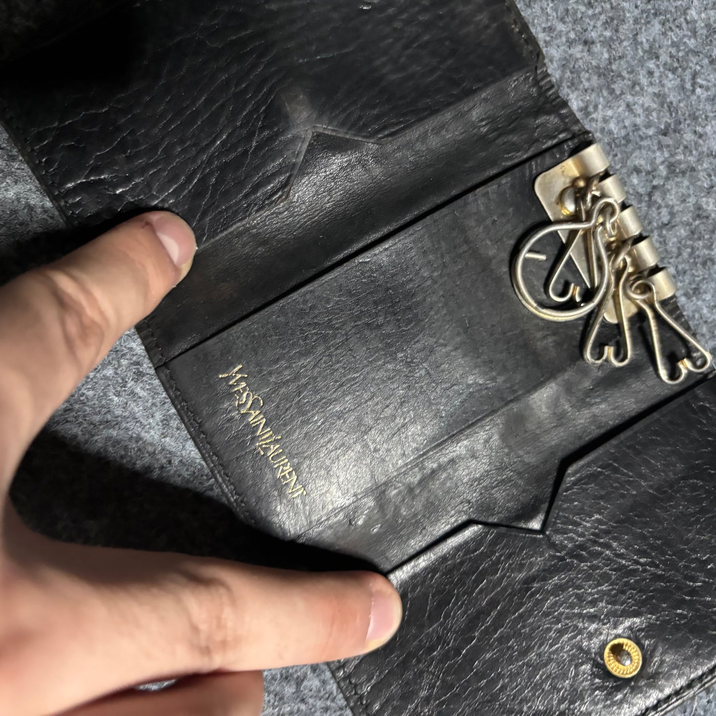 Yves Saint Laurent key holder black