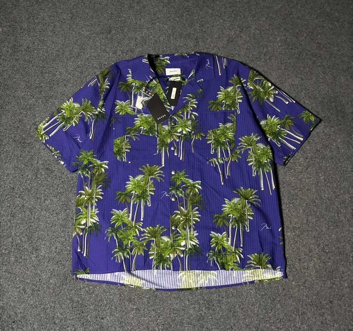 Rhude palm trees buttom up shirt