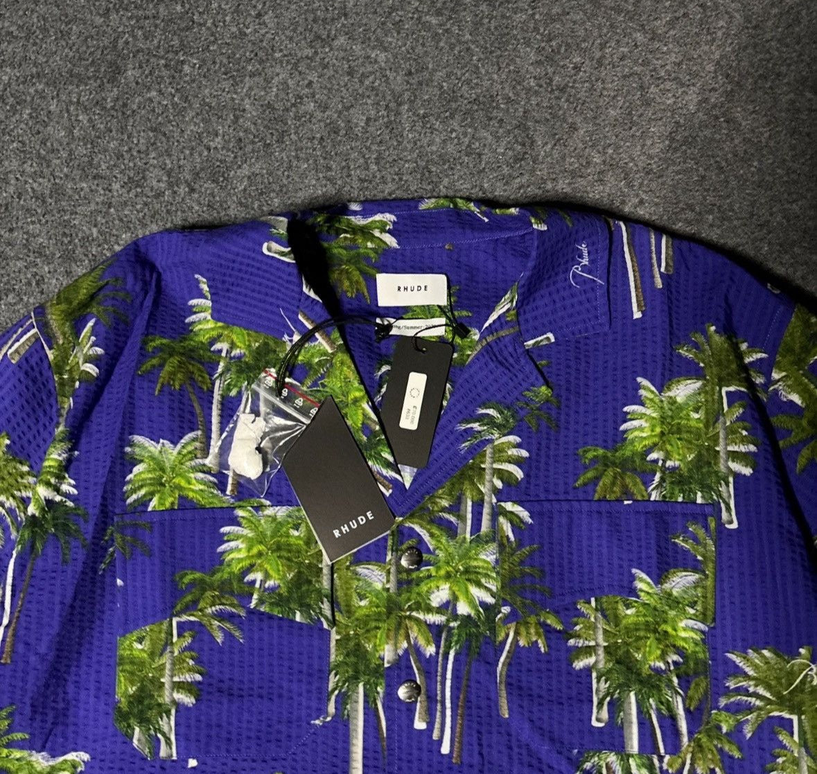 Rhude palm trees buttom up shirt