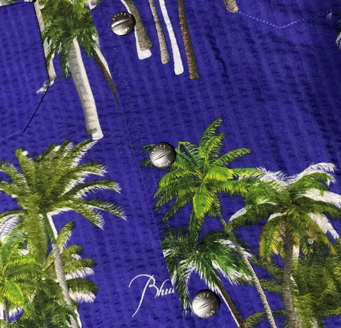 Rhude palm trees buttom up shirt