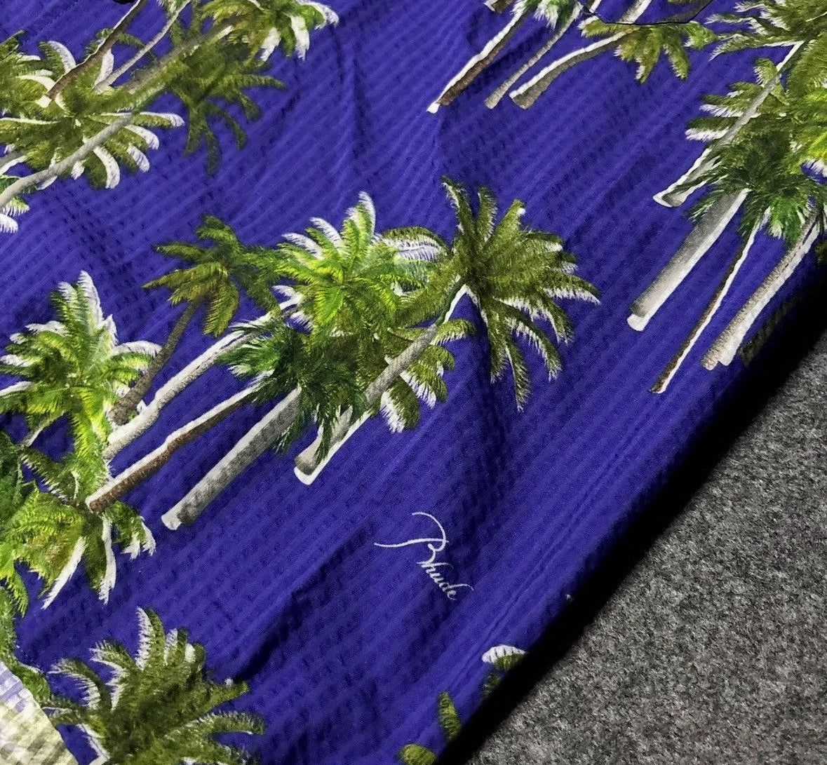 Rhude palm trees buttom up shirt