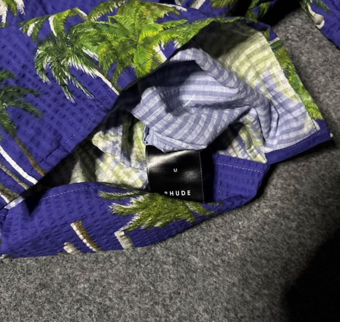 Rhude palm trees buttom up shirt