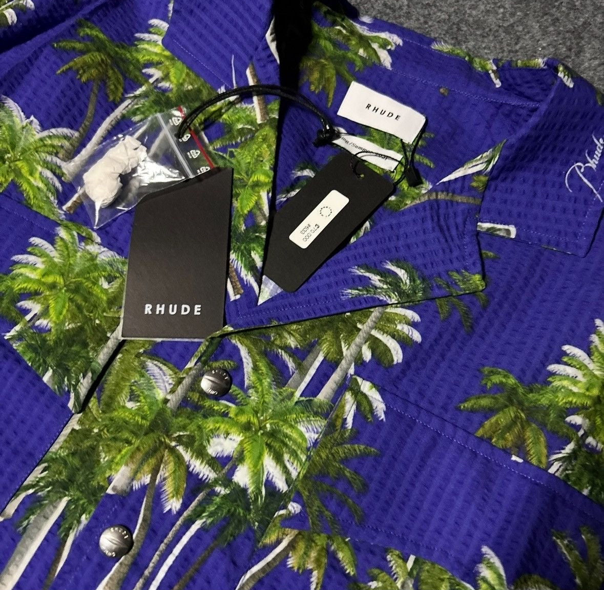 Rhude palm trees buttom up shirt