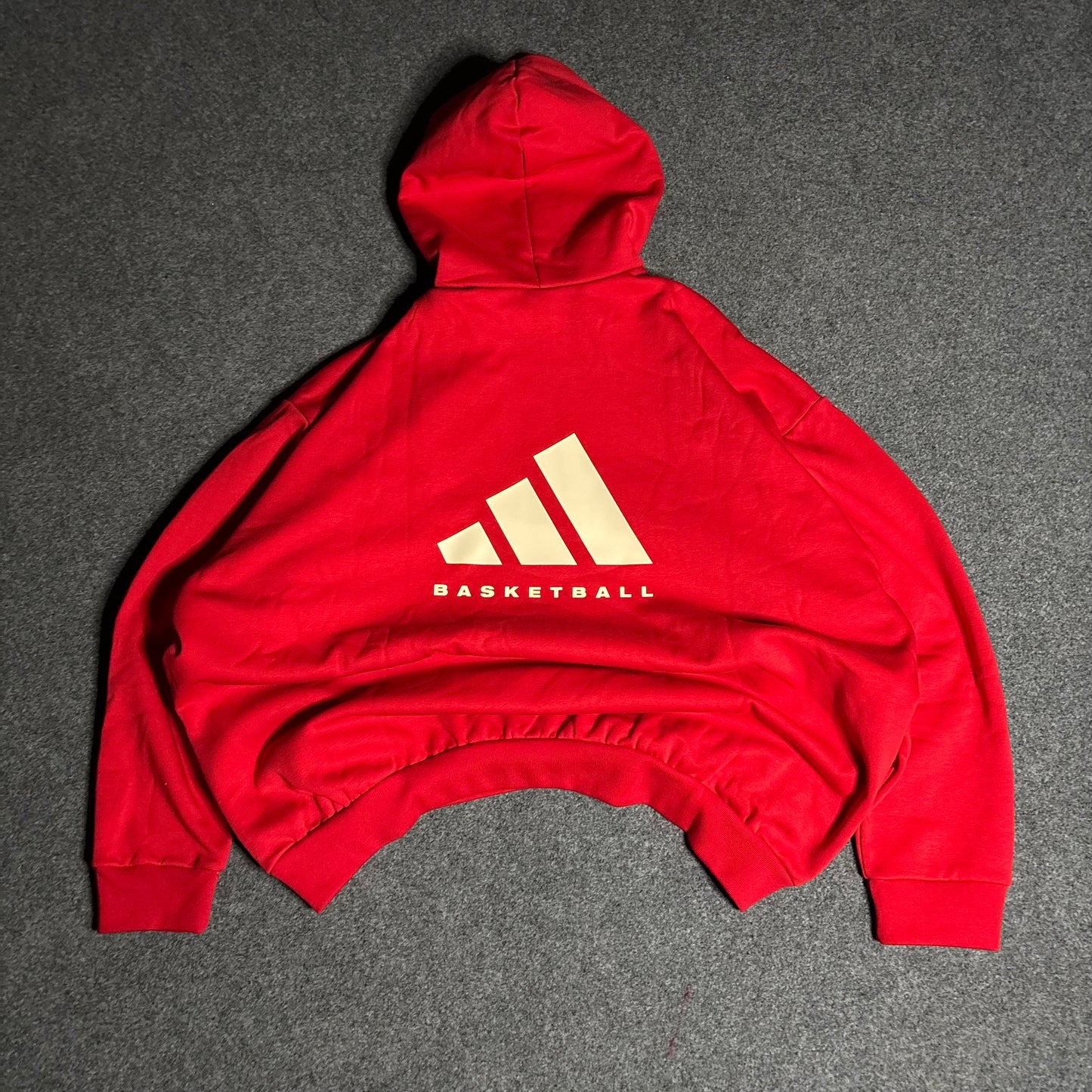 Adidas basketball red oversized hoodie