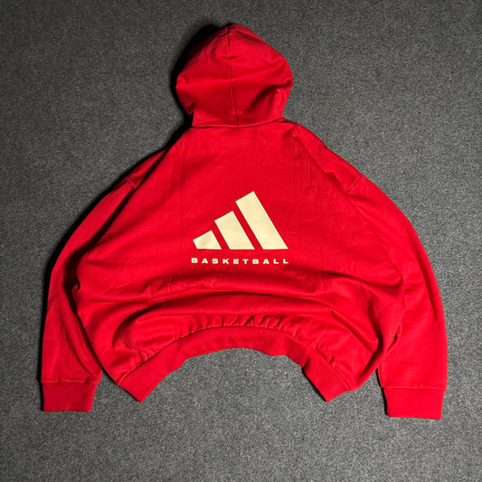 Adidas basketball red oversized hoodie