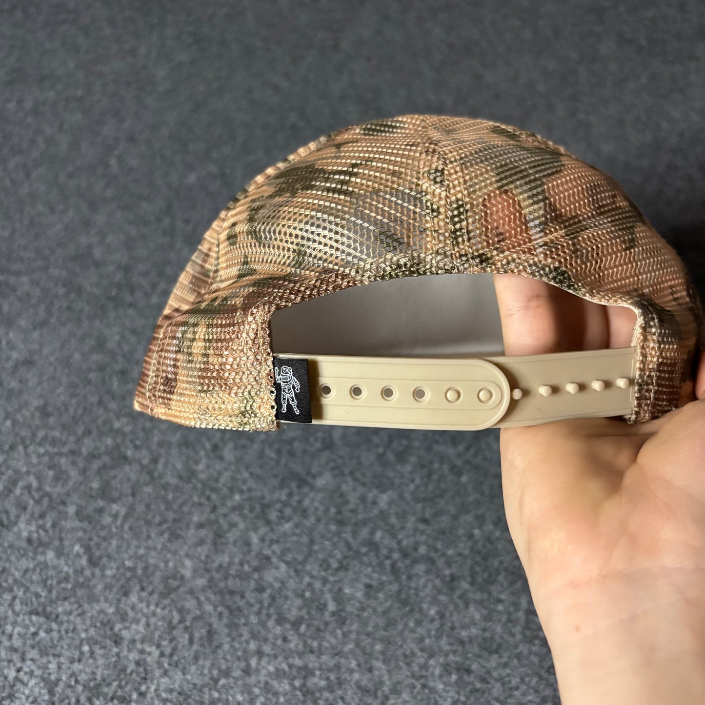 Billionaire boys club logo printed camouflage pattern trucker hat