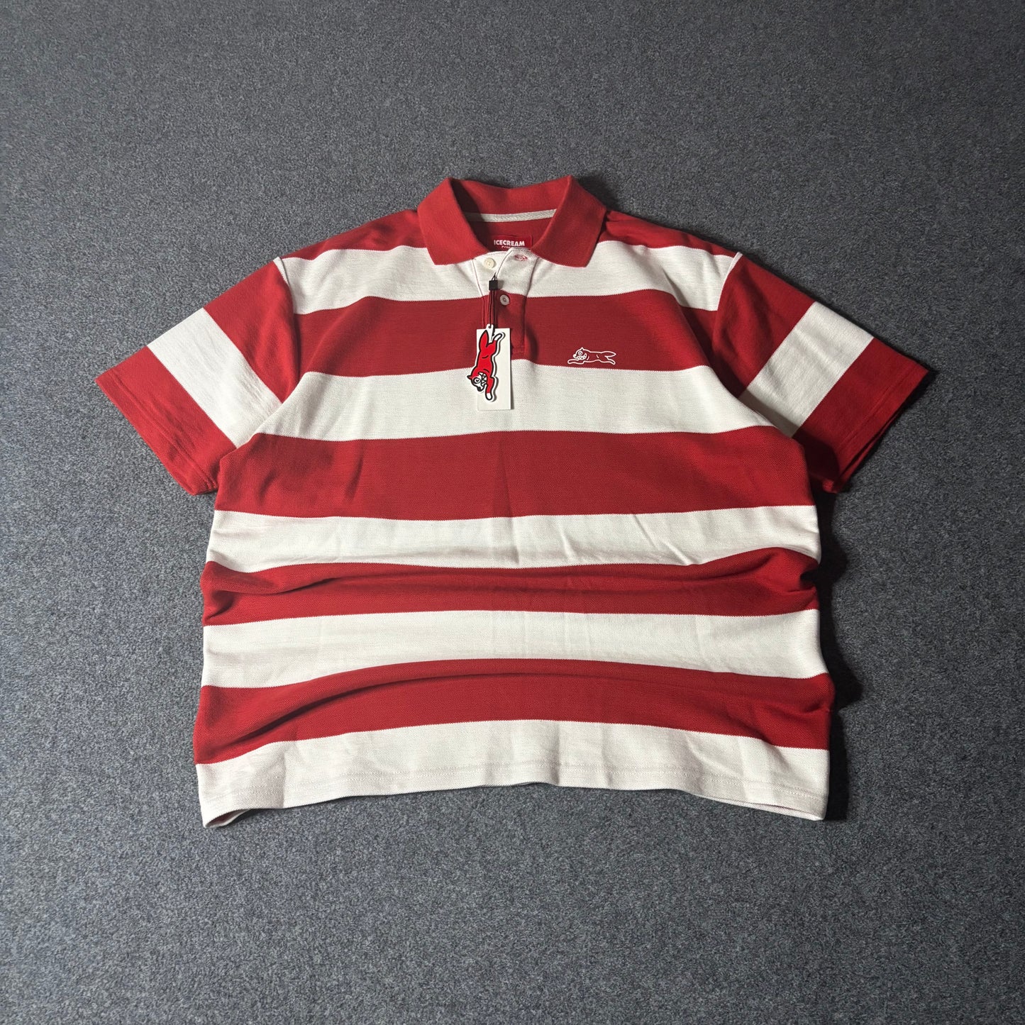 Ice Cream red stripes running dog polo