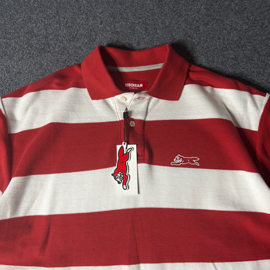 Ice Cream red stripes running dog polo