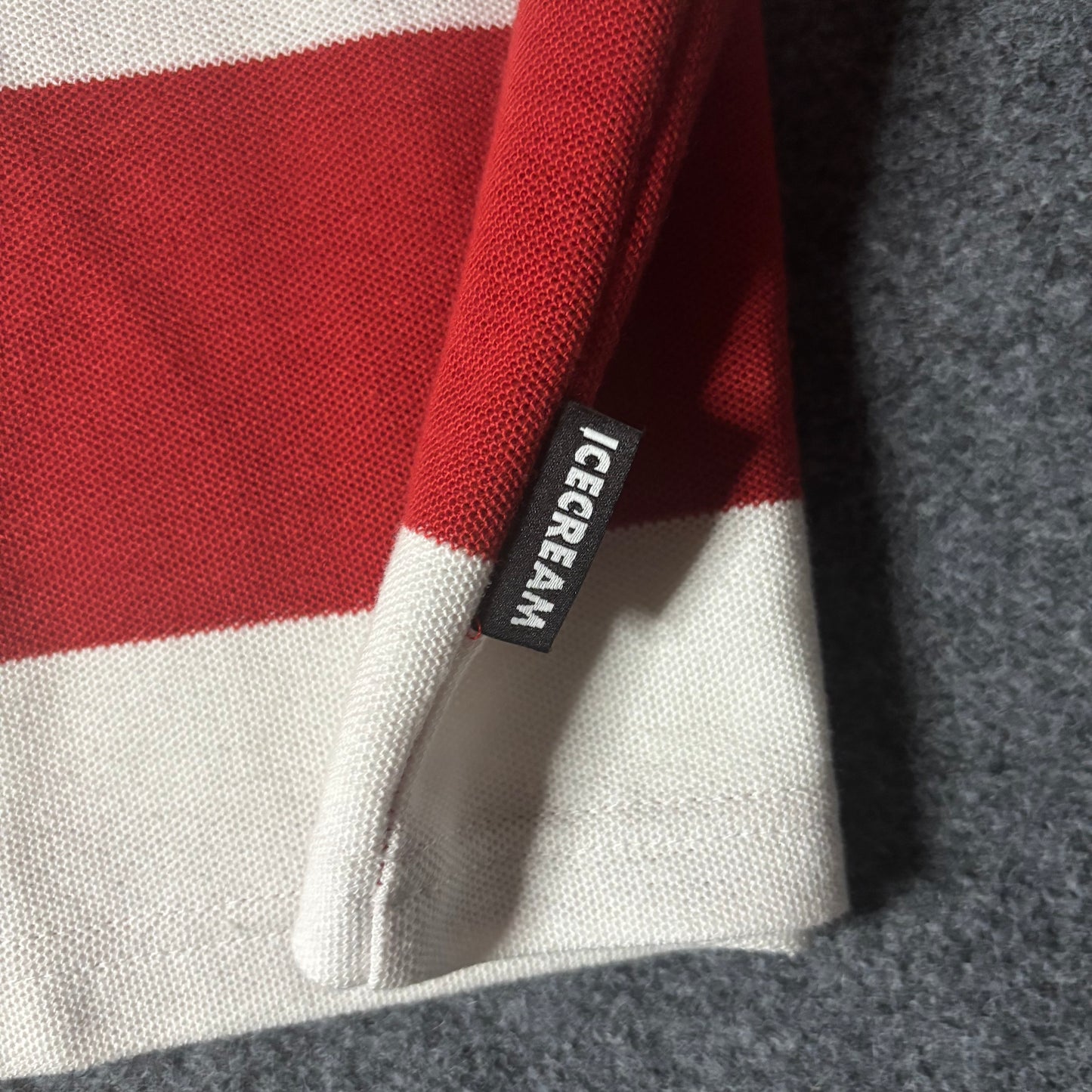 Ice Cream red stripes running dog polo