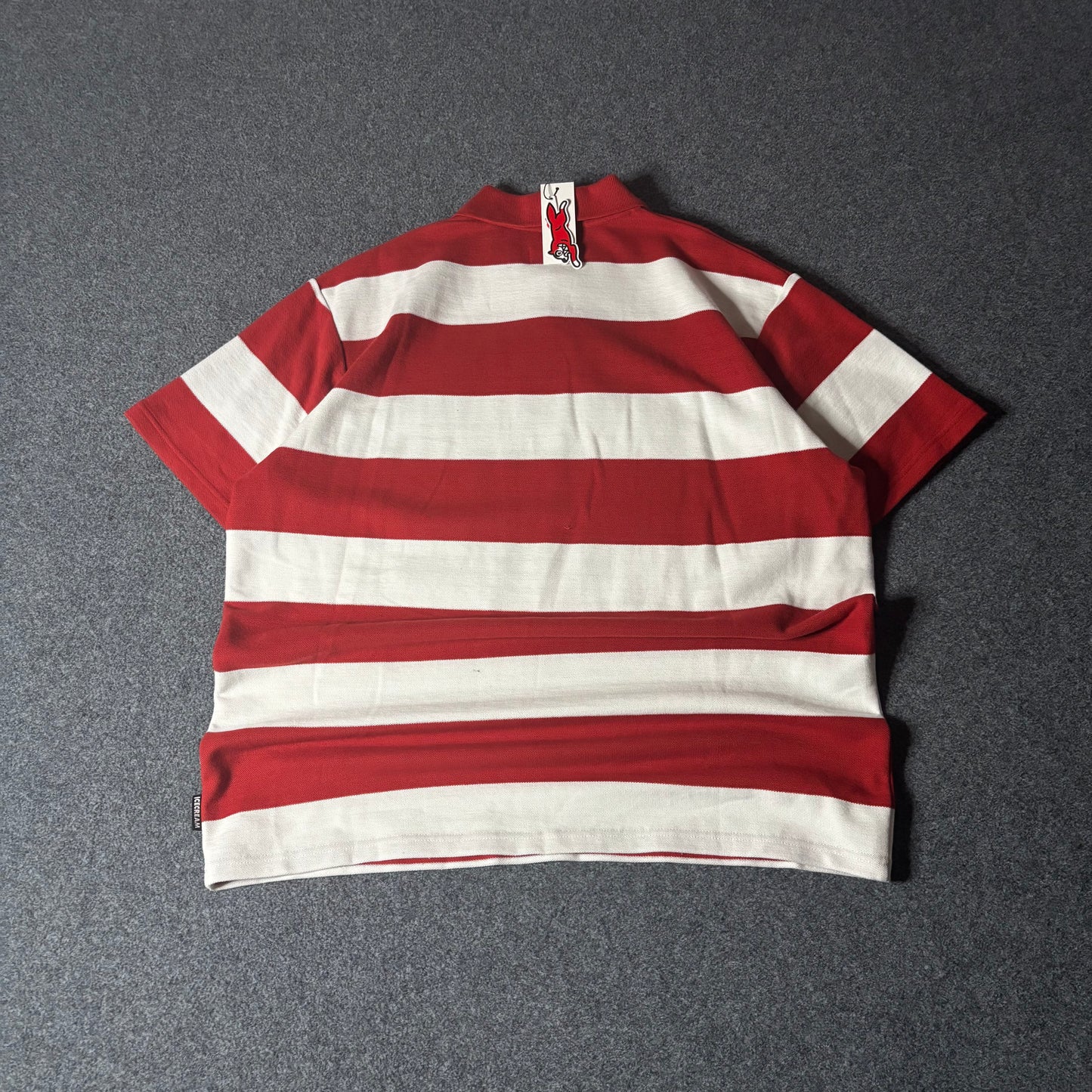 Ice Cream red stripes running dog polo