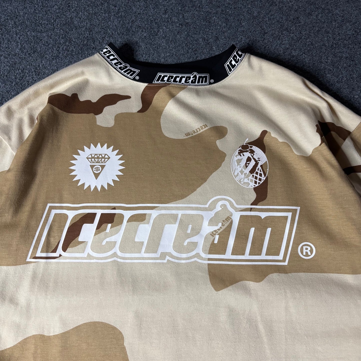 Ice Cream hello motto ls desert camo shirt