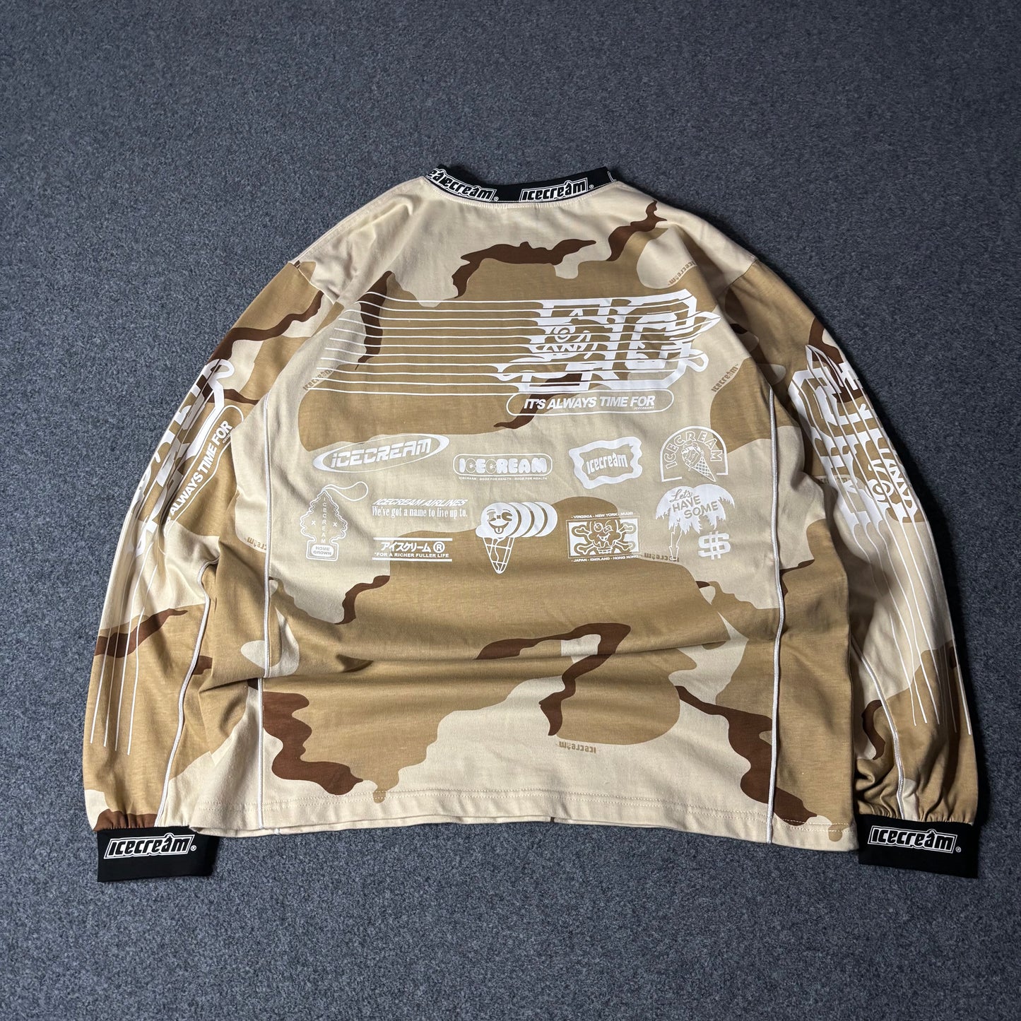 Ice Cream hello motto ls desert camo shirt