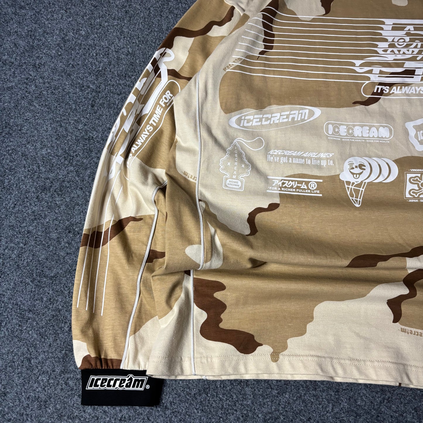 Ice Cream hello motto ls desert camo shirt