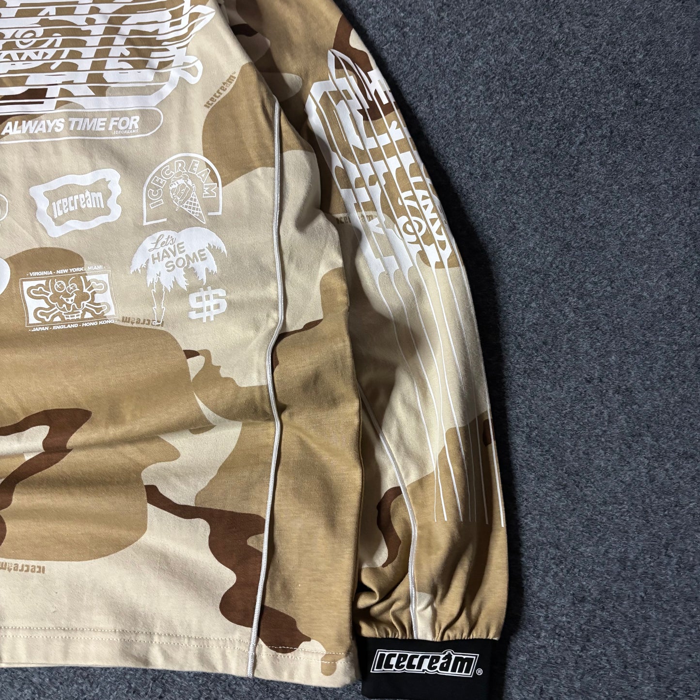 Ice Cream hello motto ls desert camo shirt