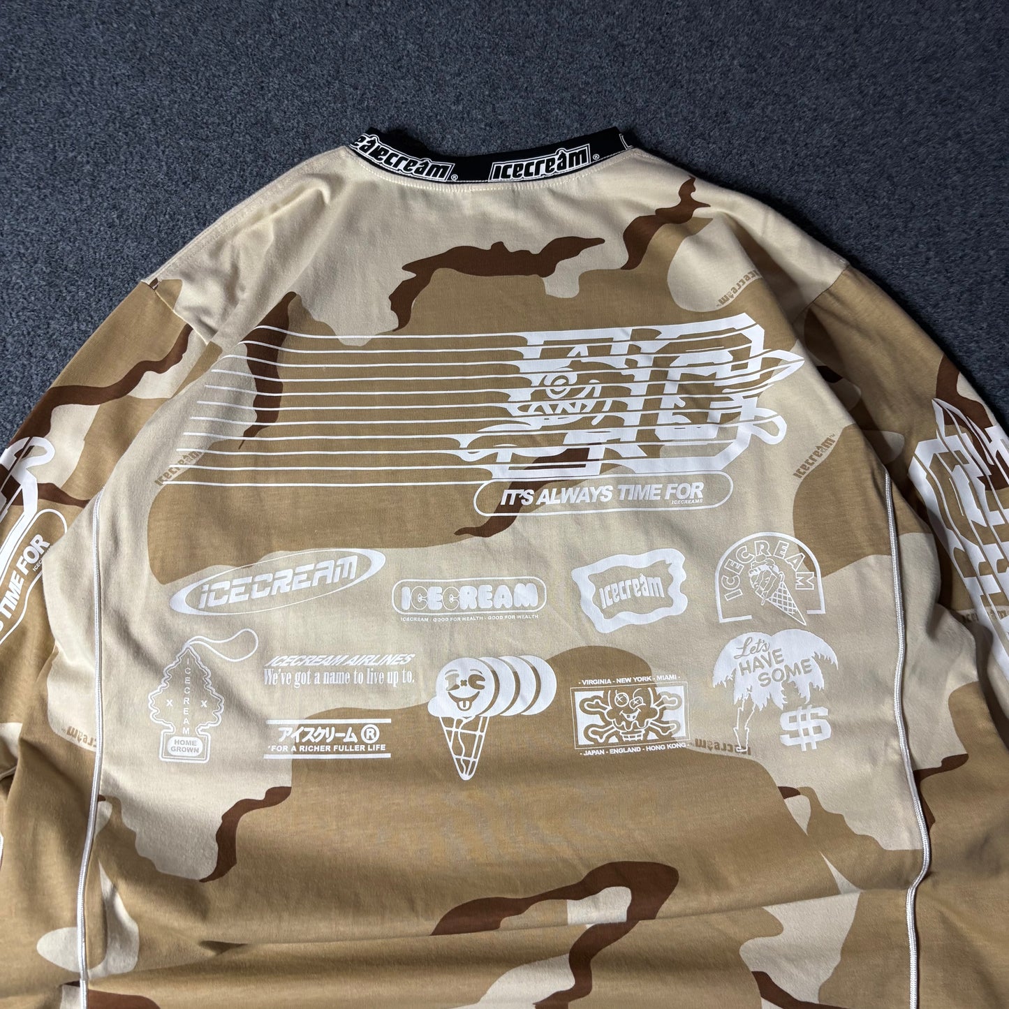 Ice Cream hello motto ls desert camo shirt