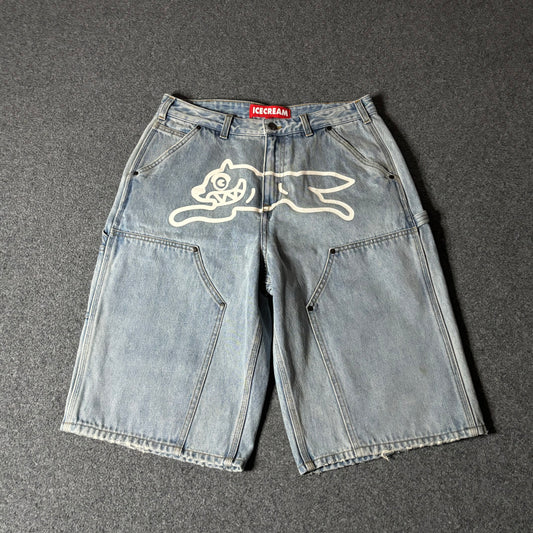 Ice Cream running dog angelo double knee denim shorts