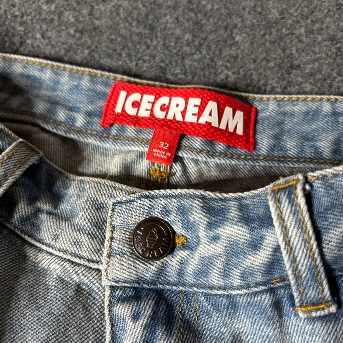 Ice Cream running dog angelo double knee denim shorts