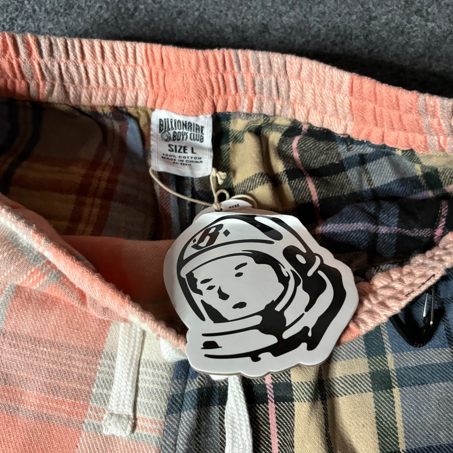 Billionaire Boys Club plaid multi color sweat shorts