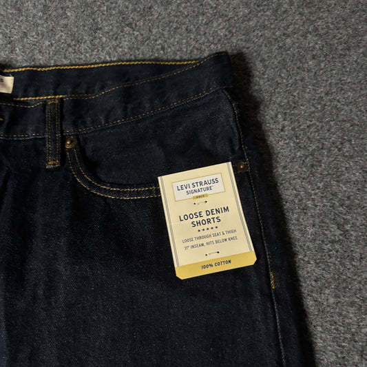 Levis baggy denim shorts indigo
