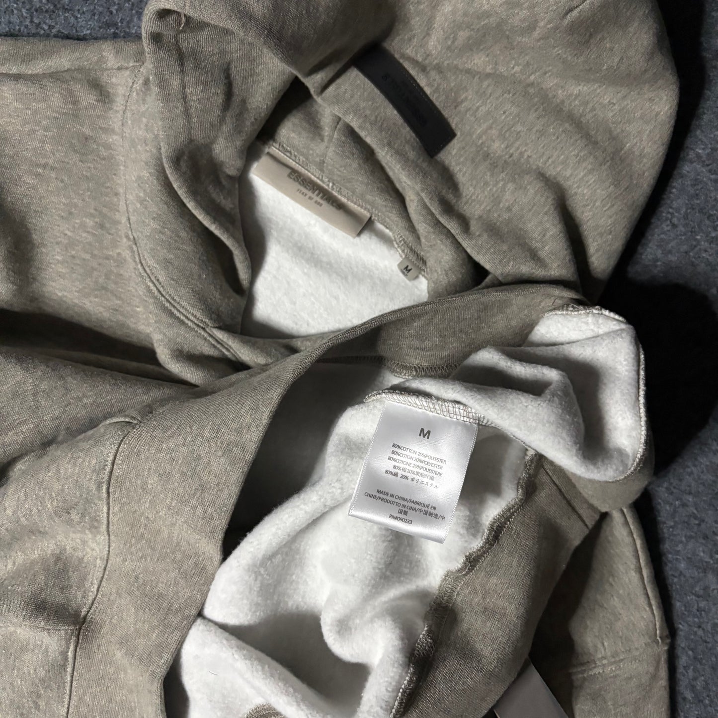 Essentials dark oatmeal hoodie