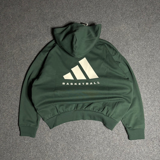 Adidas basketball one fl hoodie mineral green