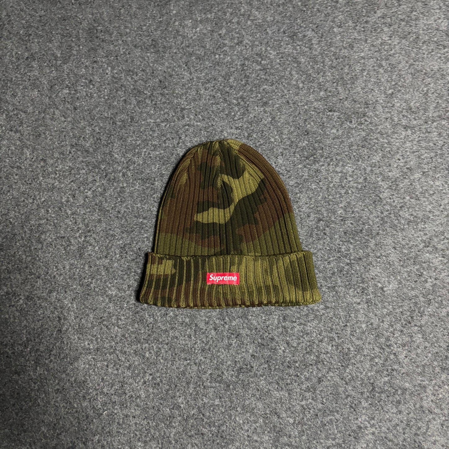 Supreme overdyed woodland camo beanie